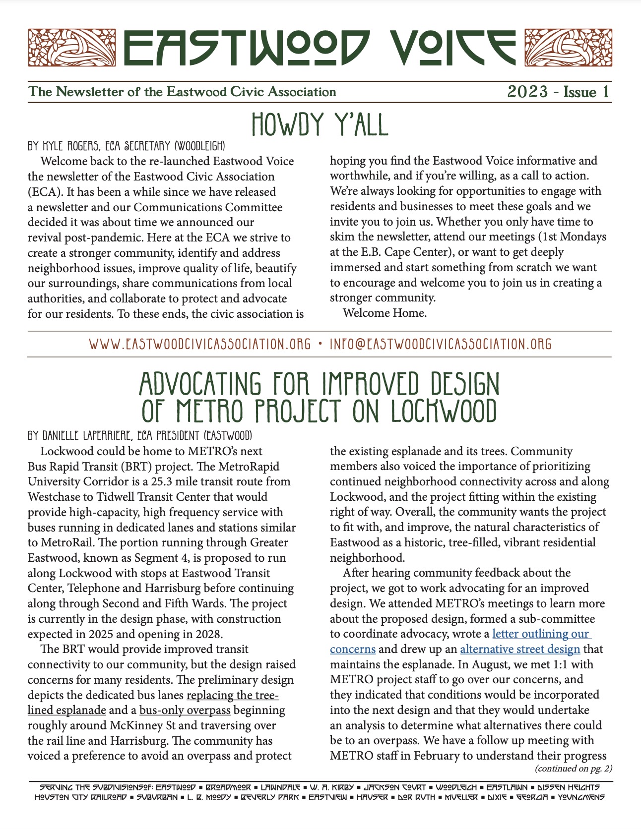 Eastwood Voice – 2023 Issue 1